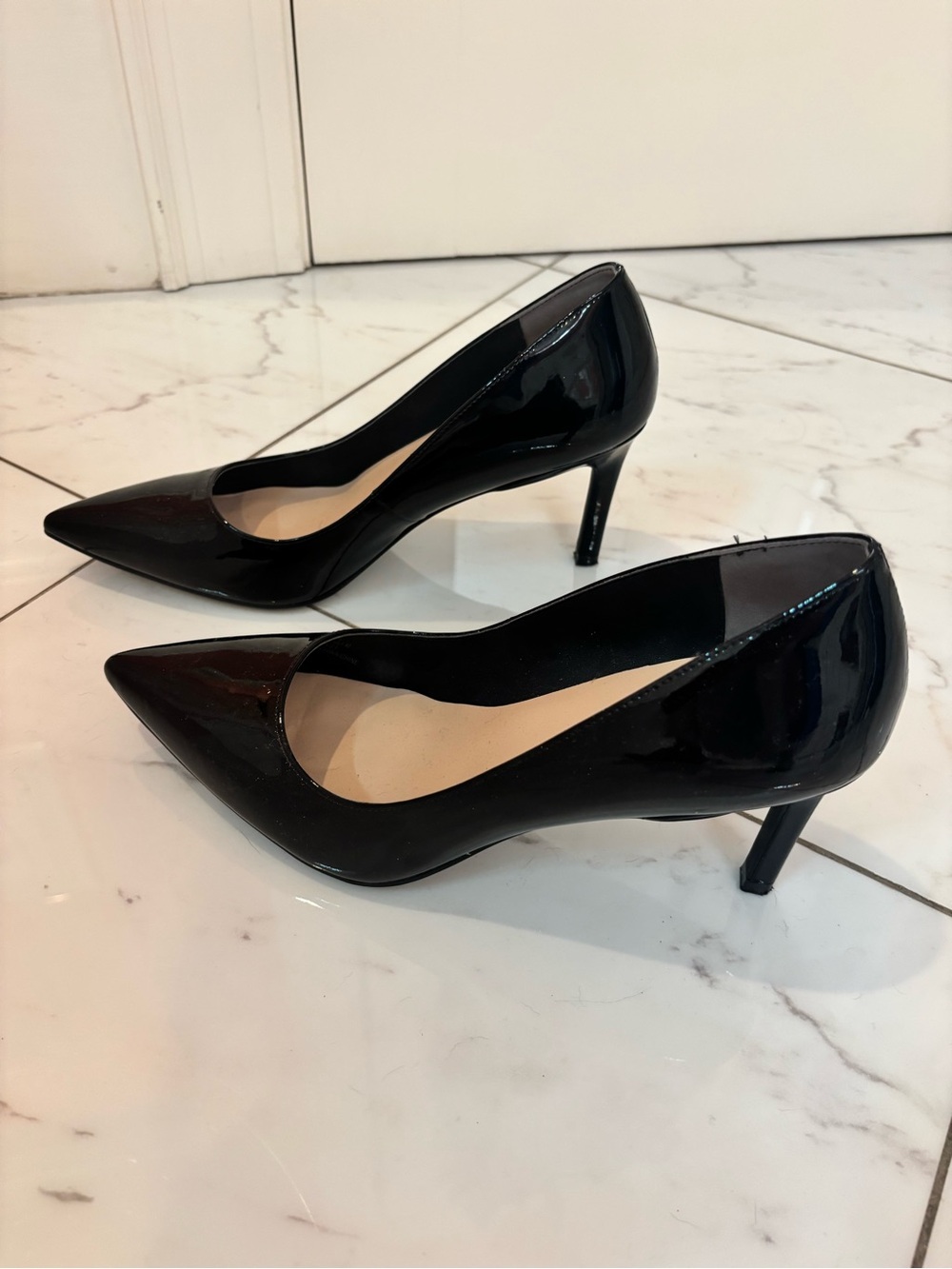 Stuart Weitzman Black Patent 3 inch Heels 8.5 WORN ONCE